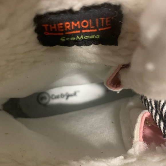 Cat And Jack Kids Easy On Winter Boots Youth Girl Sz 3 Pink Fur Lined Warm - Picture 5 of 14